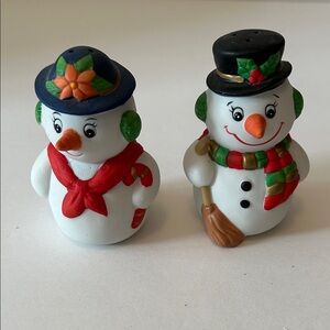 Festive Snowman Salt and Pepper Shaker Set